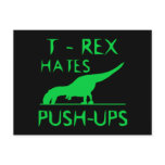 T REX HATES PUSHUPS Funny Dino Design Postcard