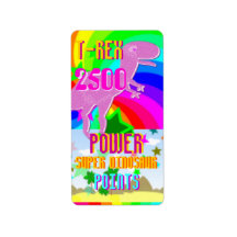 T-Rex Power Super Dinosaur 2500 Points Address Label