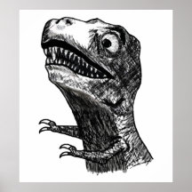 T-Rex Rage Meme - Poster