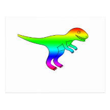 T-Rex Rainbow Funny Natural Post Cards