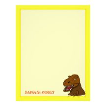 T-Rex Tyrannosaurus Rex Scary Cartoon Dinosaur Custom Letterhead