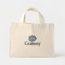 T-shirt assez bleu de Grammy de fleur Sacs Fourre-tout