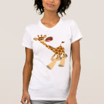 T-shirt chevauchant de femmes de girafe de bande d t-shirts