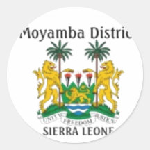T-SHIRT DE CARTE DE SIERRA LEONE ET ETC. AUTOCOLLANT ROND