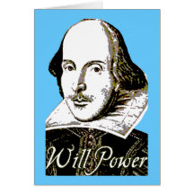 T-shirt de puissance de volonté de William Shakesp Cartes De Vœux