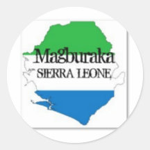 T-SHIRT de SIERRA LEONE ET etc. (magburaka) Autocollants Ronds