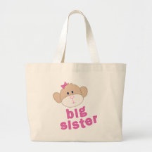 T-shirt de singe de grande soeur sacs