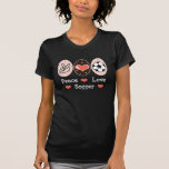 T-shirt du football d'amour de paix