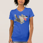T-shirt espiègle mignon de femmes de loup de bande t-shirts