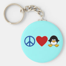 T-shirts de bébé de pingouin d'amour de paix, tass porte-clé