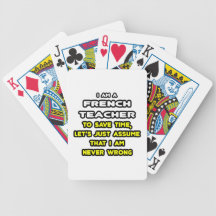 T-shirts drôle et cadeaux de professeur français jeux de cartes