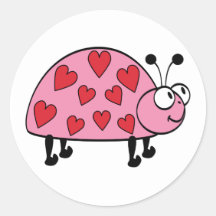 T-shirts et cadeaux chanceux d'insecte de coeur adhésif rond