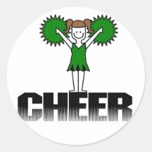 T-shirts et cadeaux Cheerleading verts Adhésif Rond