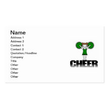 T-shirts et cadeaux Cheerleading verts Modèle De Carte De Visite