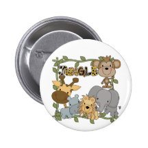 T-shirts et cadeaux d'animaux de jungle de bébé pin's