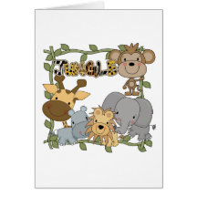 T-shirts et cadeaux d'animaux de jungle de bébé cartes de vœux