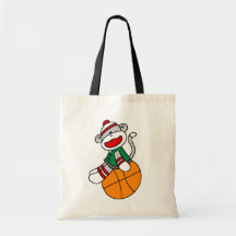 T-shirts et cadeaux de basket-ball de singe de cha sac de toile
