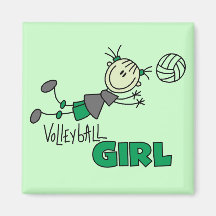 T-shirts et cadeaux de fille de volleyball aimants