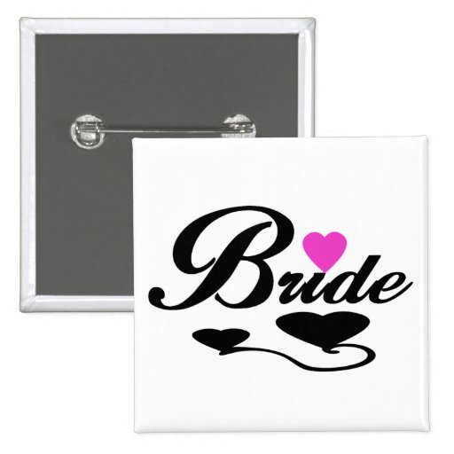 T-shirts et cadeaux de jeune mariée de coeurs badges avec agrafe