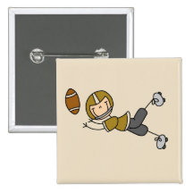 T-shirts et cadeaux de joueur de football d'or badge avec épingle
