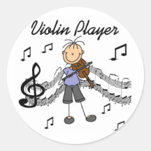 T-shirts et cadeaux de joueur de violon de fille autocollants ronds