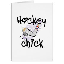 T-shirts et cadeaux de poussin d'hockey carte de vœux
