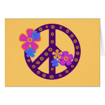 T-shirts et cadeaux de symbole de paix de fleurs carte