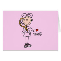 T-shirts et cadeaux de tennis d'amour de la fille  cartes de vœux