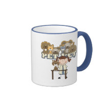 T-shirts et cadeaux femelles de brune de vétérinai mugs à café