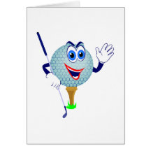 T-shirts et cadeaux heureux de boule de golf carte de vœux