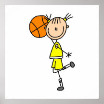 T-shirts et cadeaux jaunes de joueur de basket de  affiches