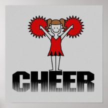 T-shirts et cadeaux rouges de pom-pom girl posters