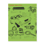 TA22 Celica Tosco Parts Poster Post Card
