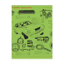 TA22 Celica Tosco Parts Poster Post Card