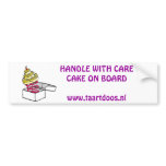 taartdoos logo, Voorzichtige rijderTaart aan bo... bumper stickers