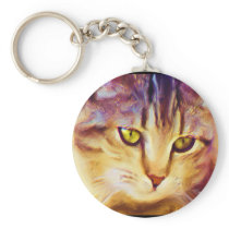 Tabby Cat Art keychain