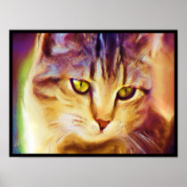 Tabby cat art poster