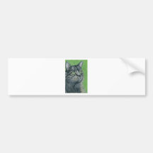 Tabby Cat Painting by Ania M Milo Bumper Sticker