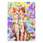 tabby cat popart business card templates