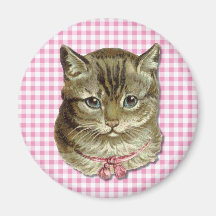 Tabby cat refrigerator magnet
