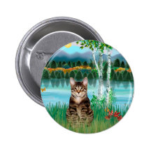 Tabby Tiger Cat  - Birches Pin