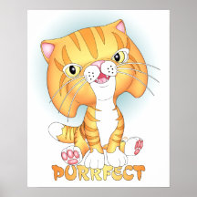 "Tabby Tom" Yellow Cat Poster Purrfect