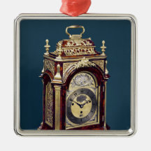 Table clock, c.1750 ornaments