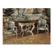 Table de console et deux fauteuils, 1745 cartes postales