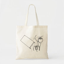 Table Flip Flipping Rage Face Meme Canvas Bags