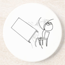 Table Flip Flipping Rage Face Meme Drink Coasters
