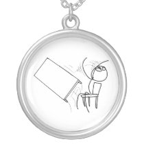 Table Flip Flipping Rage Face Meme Custom Necklace