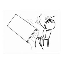 Table Flip Flipping Rage Face Meme Postcard