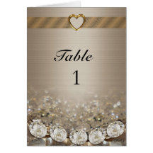 Table number Card diamonds and gold