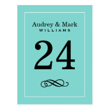 Table Number Card | Little Blue Box Theme Post Cards